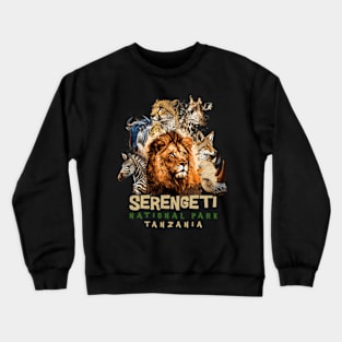 Animals In African Serengeti National Park Safari Tanzania Crewneck Sweatshirt